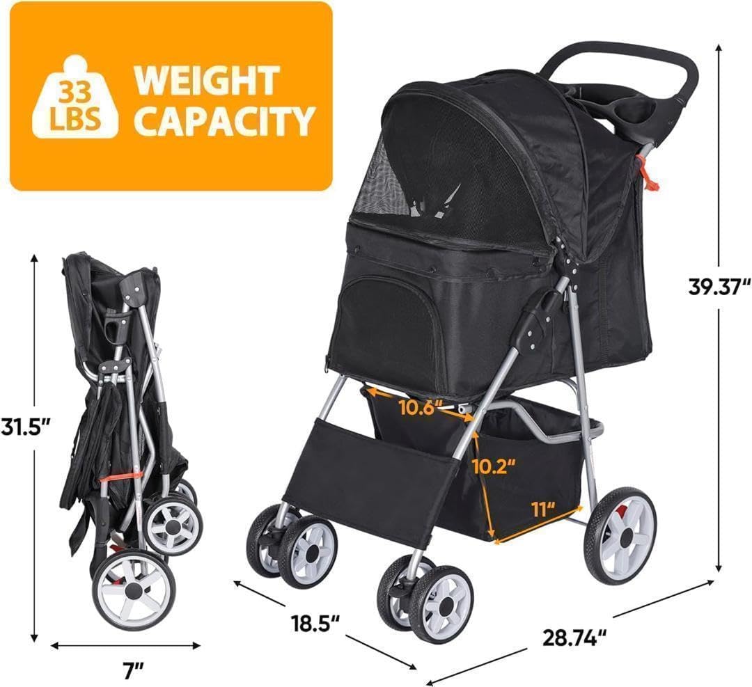 M2798-103-65】 ペットカート 4輪 折りたたみ 犬用カート ペットカート